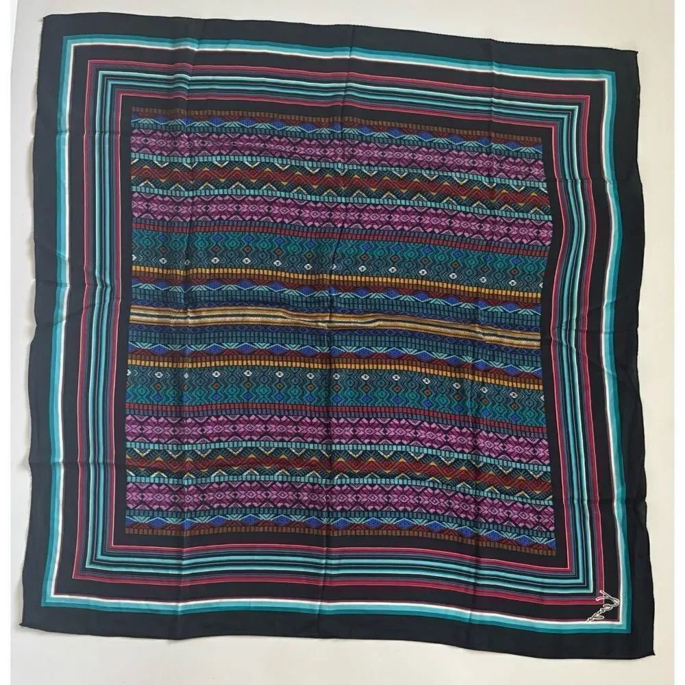 Vintage Kenzo Iconic "Signature" Silk Scarf 34”x 34”